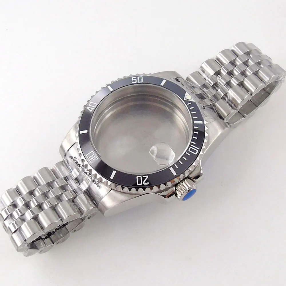 20ATM Dive Case 40mm Fit NH35 NH36 NH34 GMT ETA 2824 PT5000 Steel Watch Case Jubilee Bracelet Sapphire Glass Slide Buckle