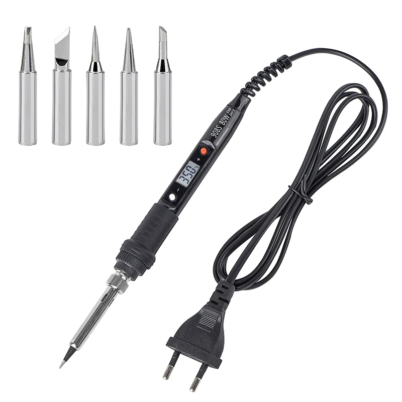 JCD Electric Soldering Iron 80W LCD Digital Display Adjustable Temperature Soldering Iron Set 220V/110V Welding Solder Tools