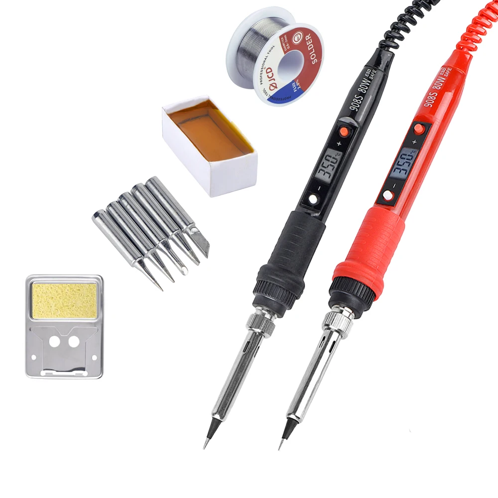 JCD Electric Soldering Iron 80W LCD Digital Display Adjustable Temperature Soldering Iron Set 220V/110V Welding Solder Tools