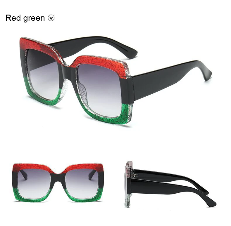 Oversized Square Sunglasses Woman Brand Designer Clear Lenses Sun Glasses Female Three Colors Big Frame Party Eye Glasses Oculos