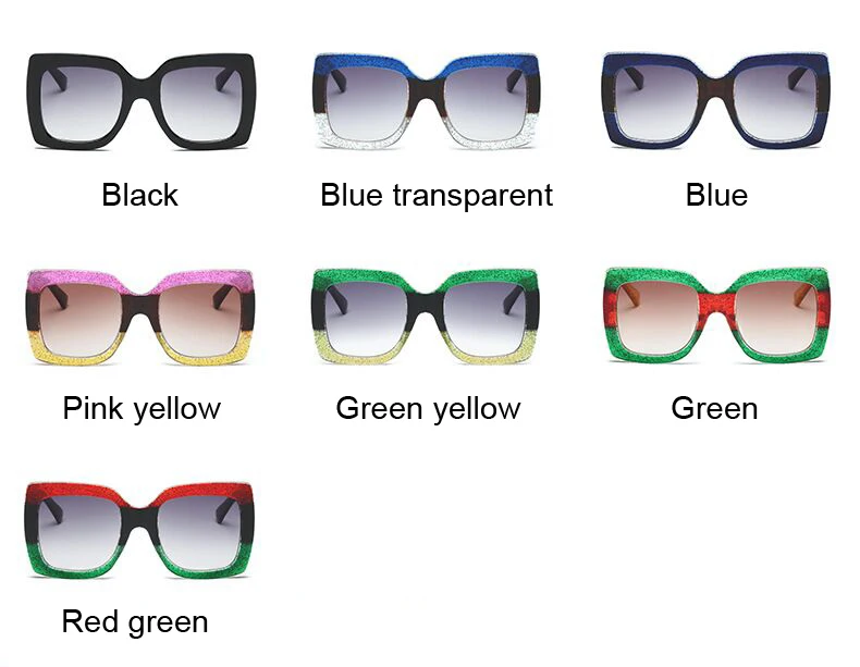 Oversized Square Sunglasses Woman Brand Designer Clear Lenses Sun Glasses Female Three Colors Big Frame Party Eye Glasses Oculos