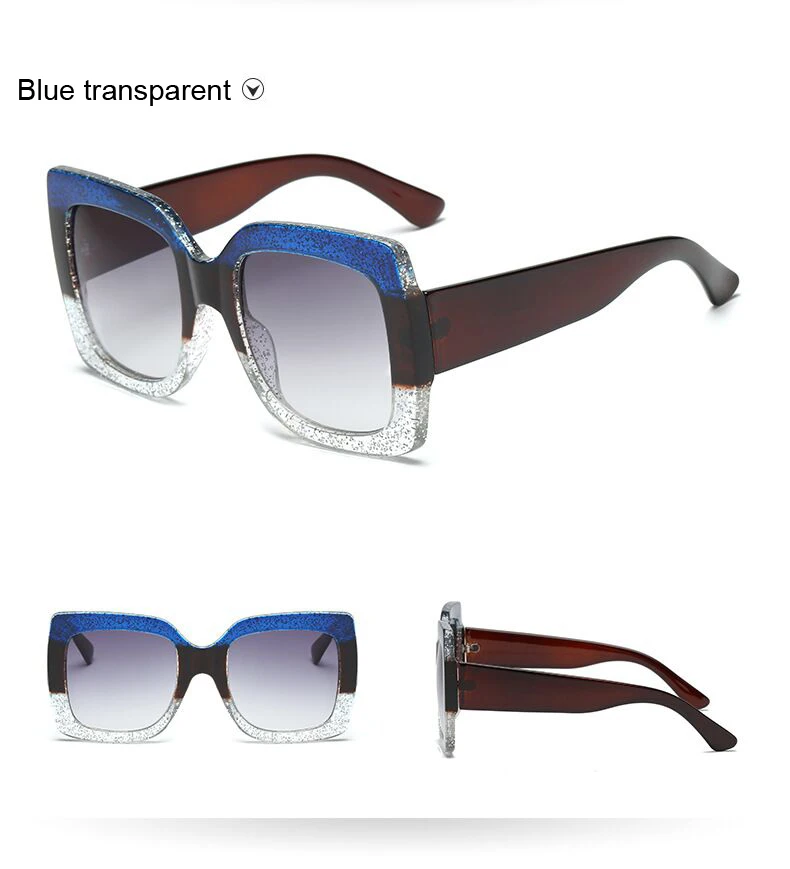 Oversized Square Sunglasses Woman Brand Designer Clear Lenses Sun Glasses Female Three Colors Big Frame Party Eye Glasses Oculos