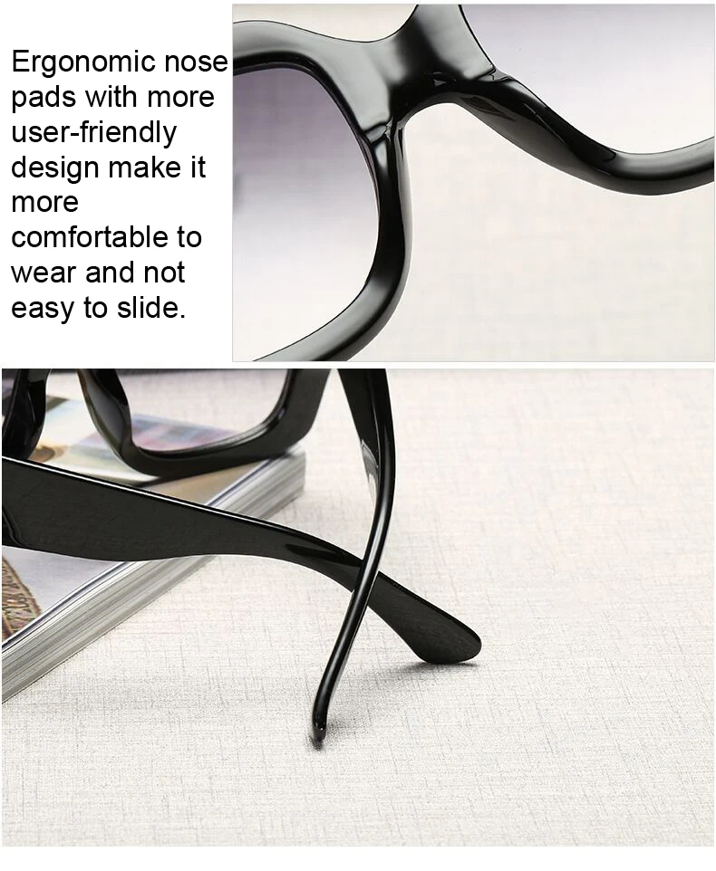 Oversized Square Sunglasses Woman Brand Designer Clear Lenses Sun Glasses Female Three Colors Big Frame Party Eye Glasses Oculos