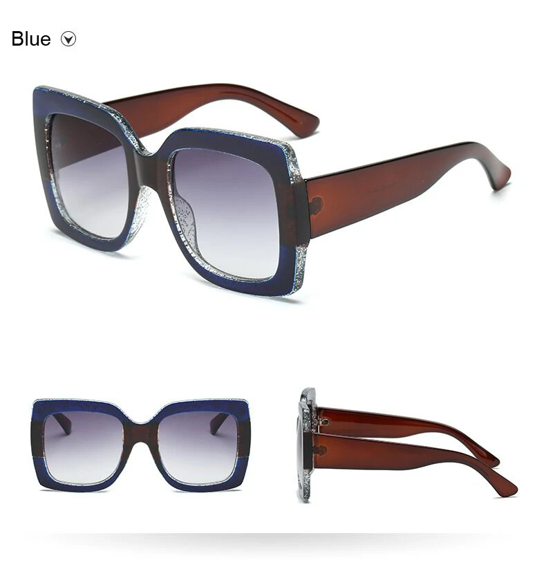 Oversized Square Sunglasses Woman Brand Designer Clear Lenses Sun Glasses Female Three Colors Big Frame Party Eye Glasses Oculos