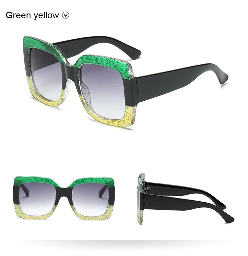 Oversized Square Sunglasses Woman Brand Designer Clear Lenses Sun Glasses Female Three Colors Big Frame Party Eye Glasses Oculos