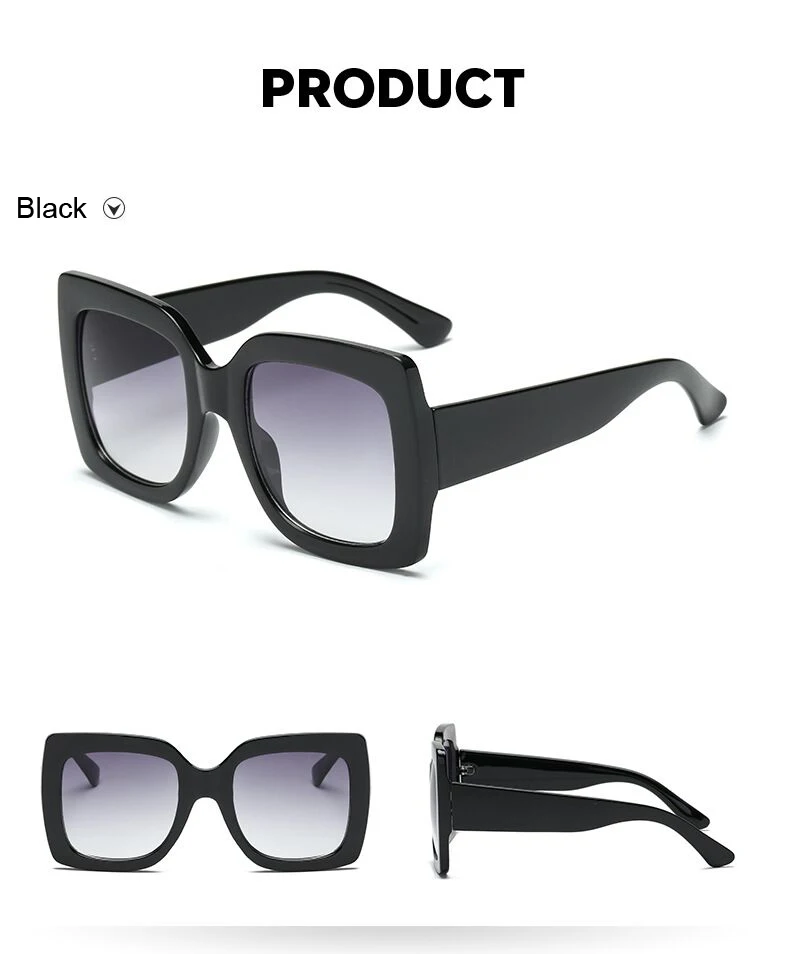 Oversized Square Sunglasses Woman Brand Designer Clear Lenses Sun Glasses Female Three Colors Big Frame Party Eye Glasses Oculos