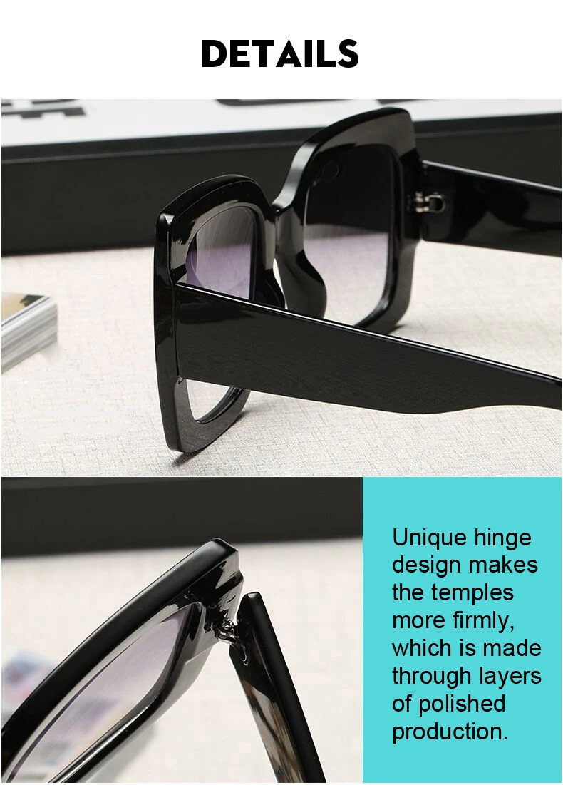 Oversized Square Sunglasses Woman Brand Designer Clear Lenses Sun Glasses Female Three Colors Big Frame Party Eye Glasses Oculos