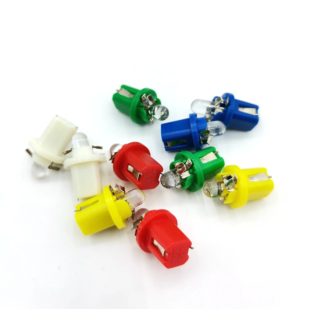10Pcs/lot Multi Color T5 B8.5D SMD LED Car Light Automobiles Light-emitting Diode Instrument Dashboard Light Bulbs B8.5 DC 12V