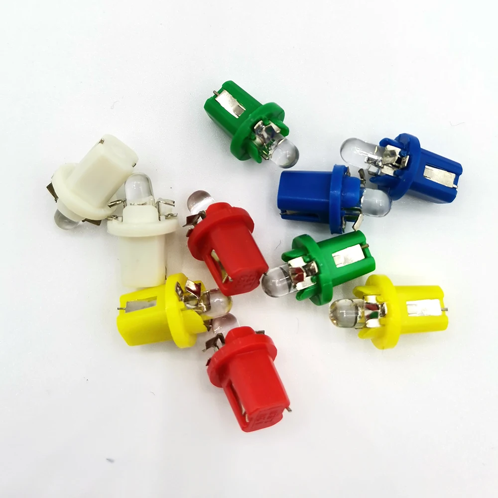 10Pcs/lot Multi Color T5 B8.5D SMD LED Car Light Automobiles Light-emitting Diode Instrument Dashboard Light Bulbs B8.5 DC 12V