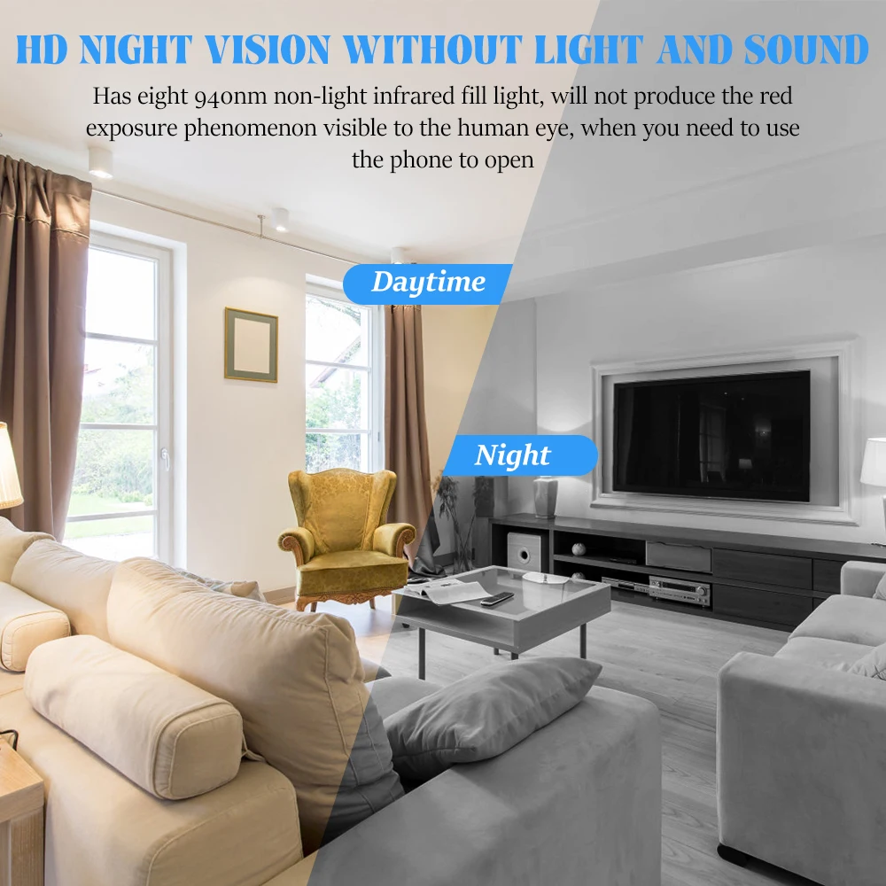 1080P HD Mini Wifi Camera Wireless Smart Home Security Surveillance Micro Camcorder 140° Angle Home IP Night Vision Monitor