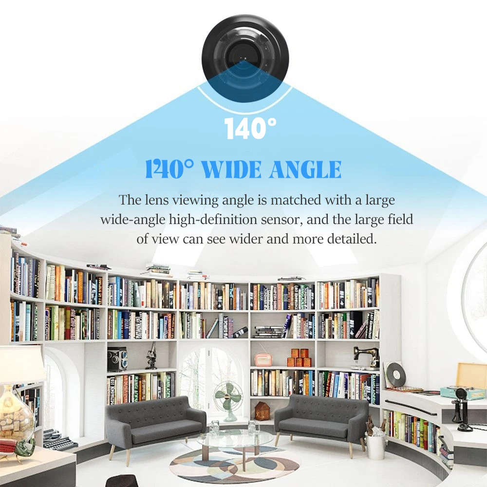 1080P HD Mini Wifi Camera Wireless Smart Home Security Surveillance Micro Camcorder 140° Angle Home IP Night Vision Monitor