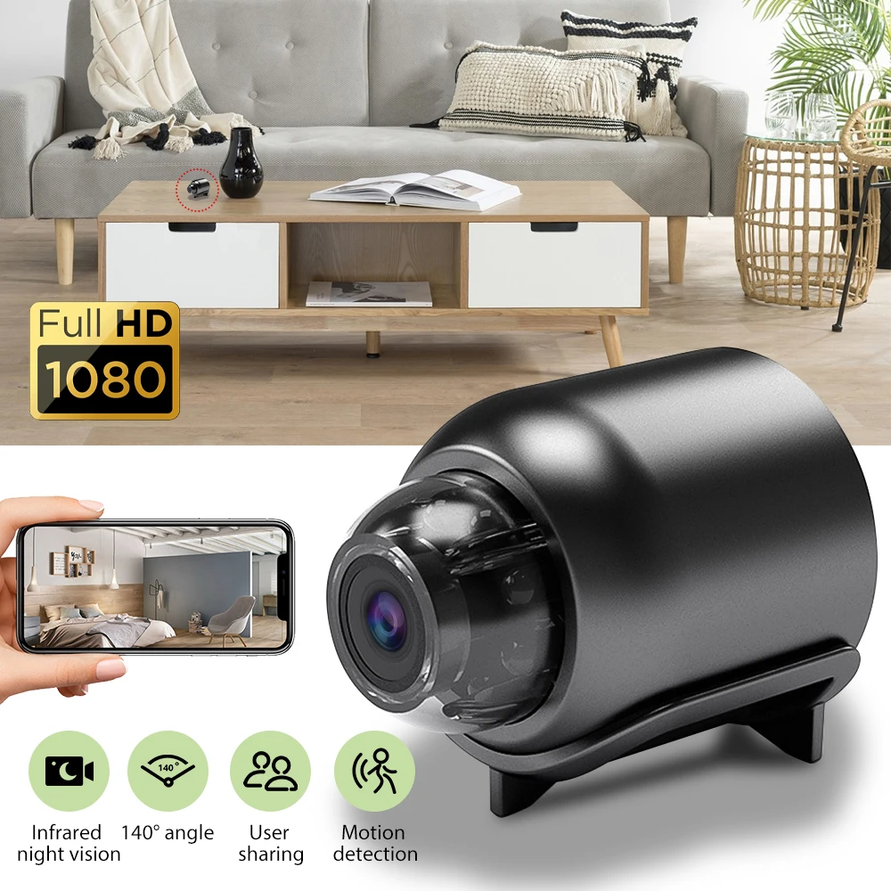 1080P HD Mini Wifi Camera Wireless Smart Home Security Surveillance Micro Camcorder 140° Angle Home IP Night Vision Monitor