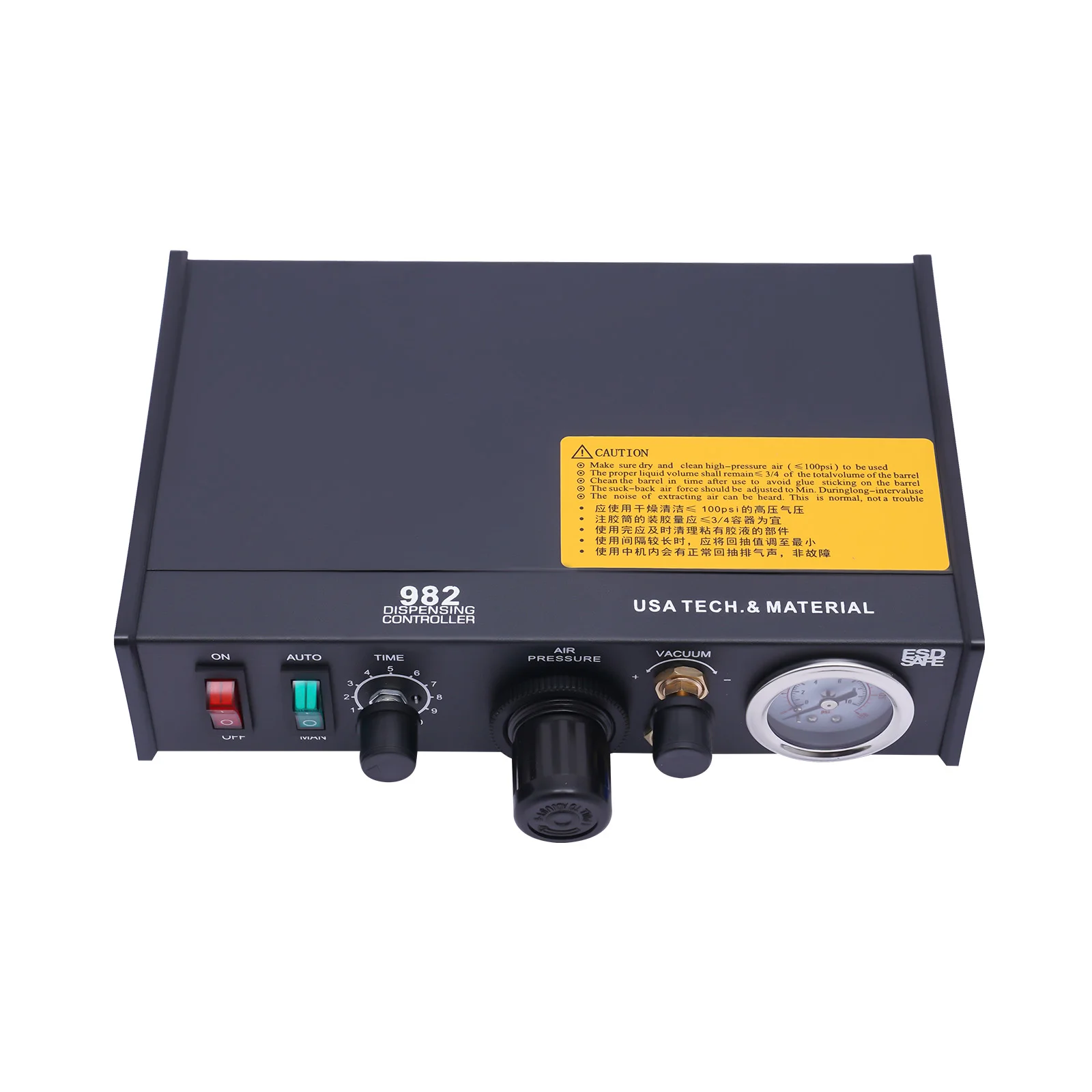 Semi‑Automatic Pneumatic Glue Dispenser, Solder Paste Adhesive Dispensing Controller with Vacuum Back‑Suction for Electronic Component Bonding