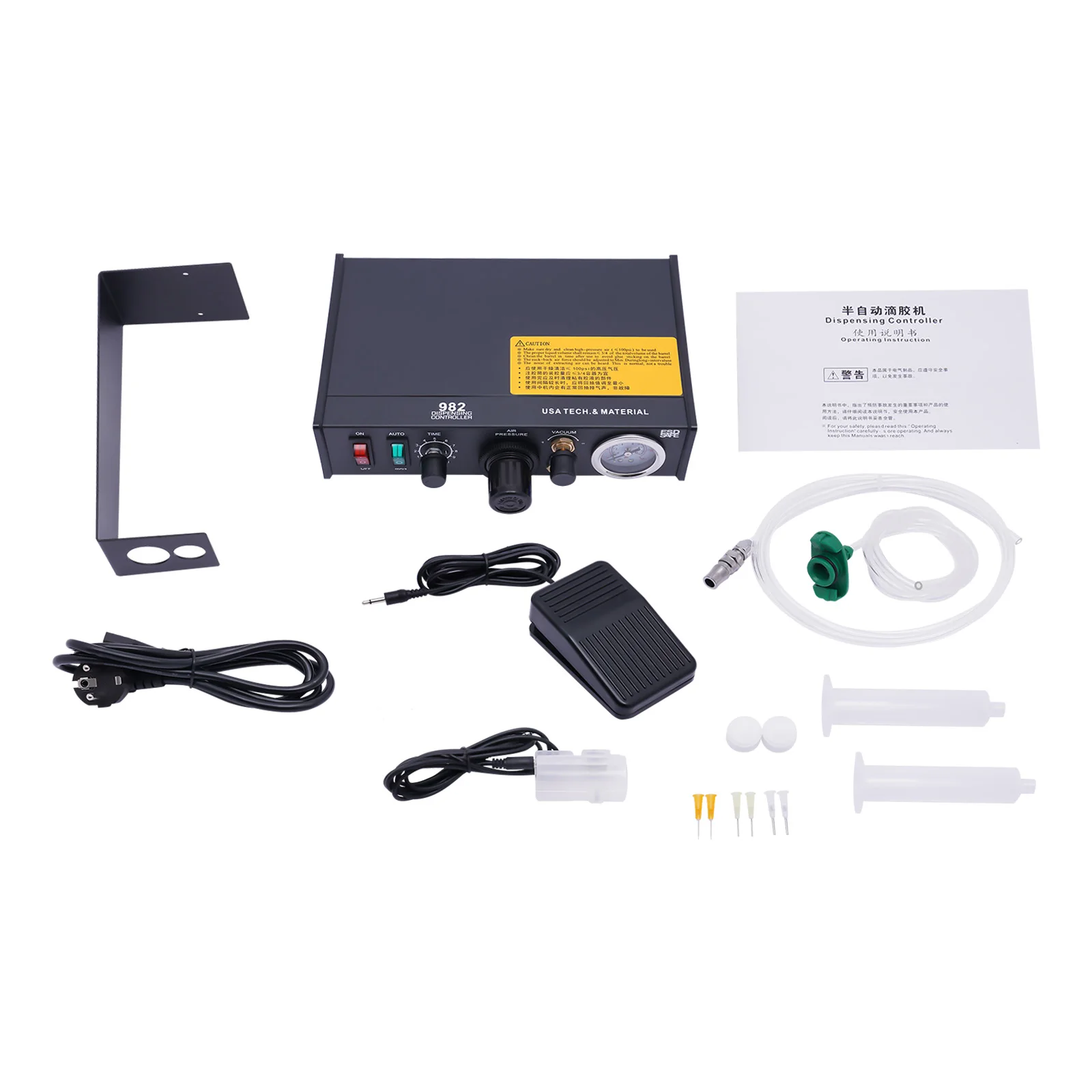 Semi‑Automatic Pneumatic Glue Dispenser, Solder Paste Adhesive Dispensing Controller with Vacuum Back‑Suction for Electronic Component Bonding