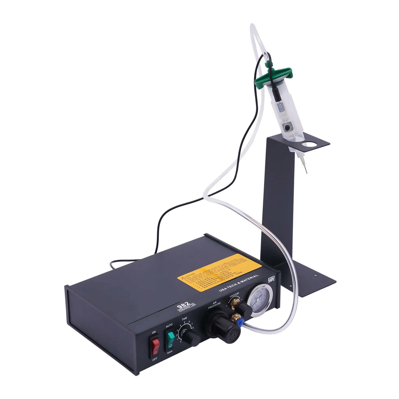 Semi‑Automatic Pneumatic Glue Dispenser, Solder Paste Adhesive Dispensing Controller with Vacuum Back‑Suction for Electronic Component Bonding