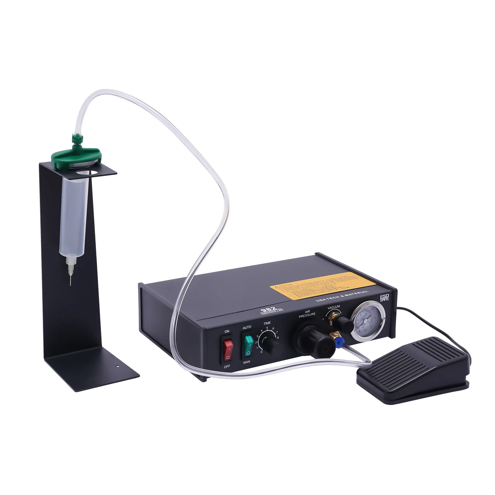 Semi‑Automatic Pneumatic Glue Dispenser, Solder Paste Adhesive Dispensing Controller with Vacuum Back‑Suction for Electronic Component Bonding
