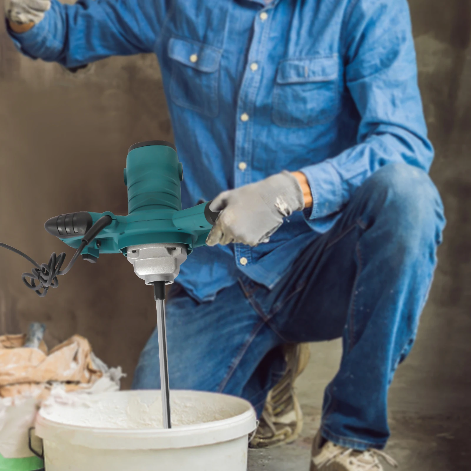 2100W Mortar Mixer, 6-Speed Adjustment, Concrete Stirrer, Cement Stirrer, Concrete Mixer, Mixing Machine