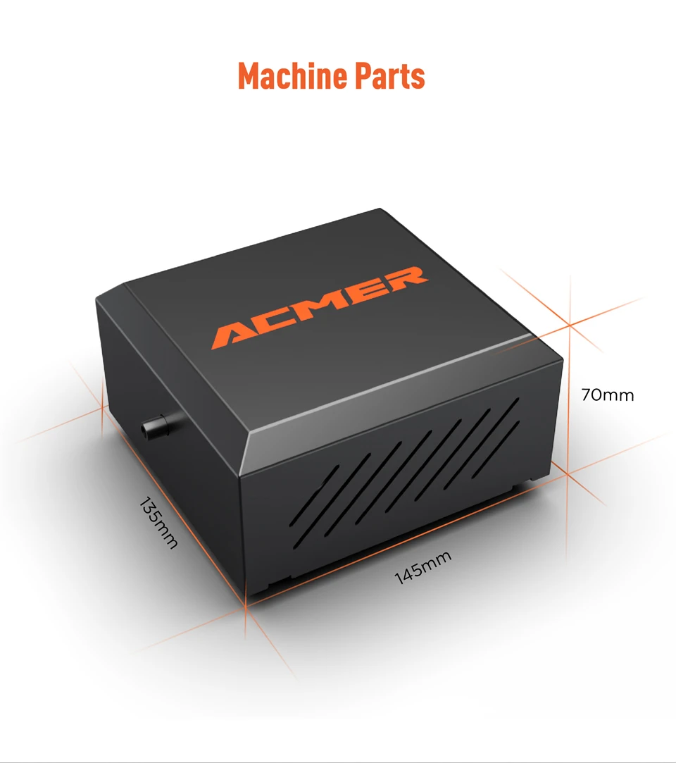 ACMER C4 Air Pump 30L/min Air Airflow Assist Kit Remove Smoke Dust Adjustable Air Assist System for Laser Engraving Machine