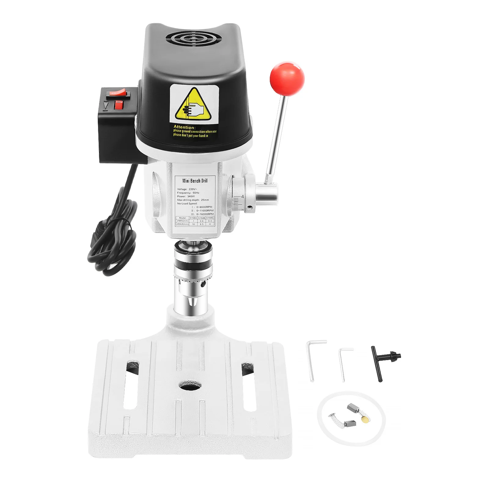 Corded Mini Table Drill Press Stand 340W 16000rpm 3 Speed Mini Electric Wood Hole Drilling Machine Bit 1mm-10mm Low Noise