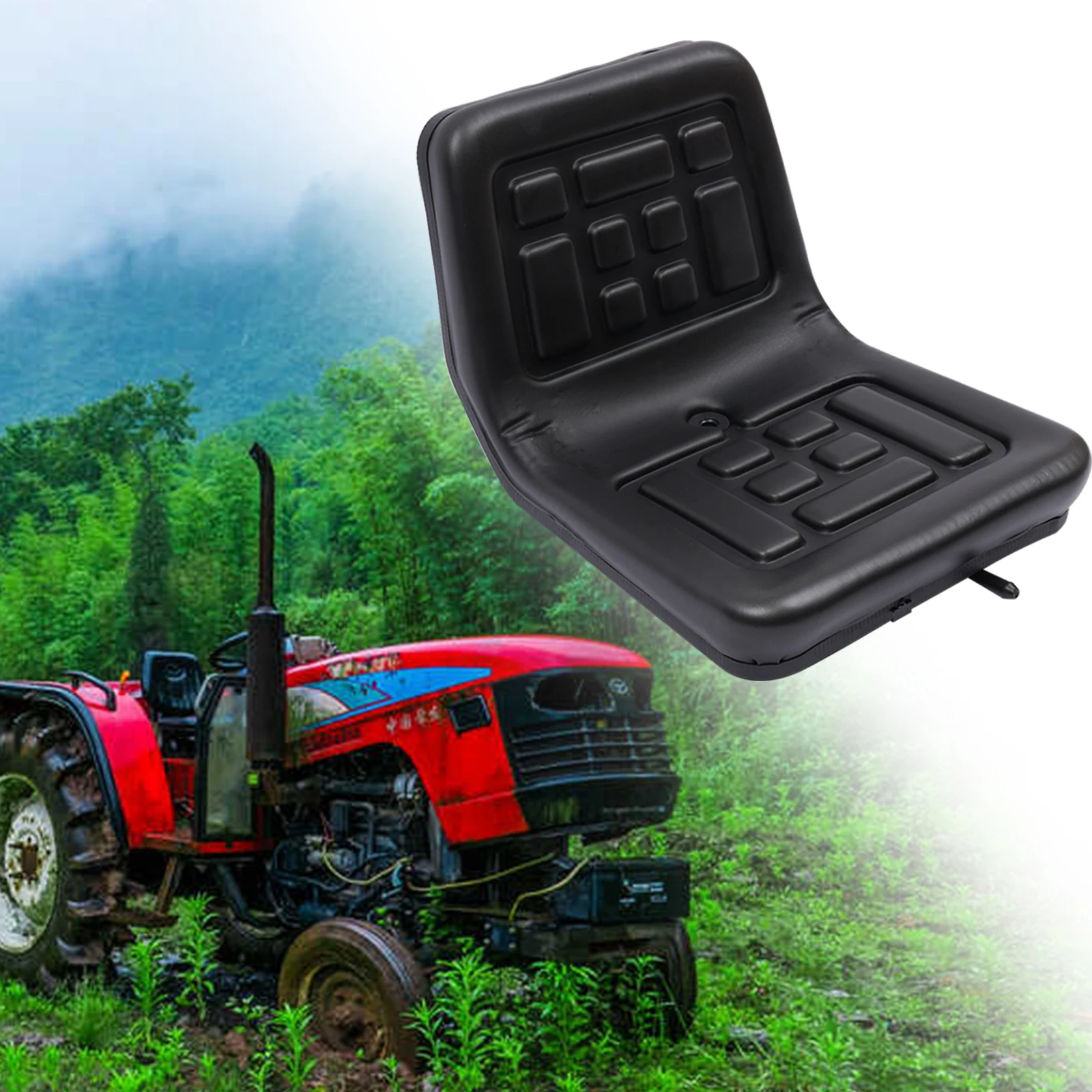 Tractor Seat Universal Forklift Seat Waterproof PU Material Horizontally Adjustable 36 x 35 x 30 cm