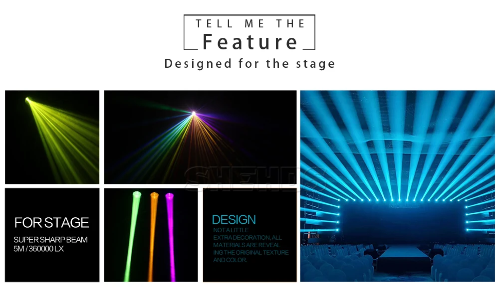 SHEHDS Bulb Beam 275W Moving Head Lighting 8+8+8-Prism With flight Case For Dj Disco Night Club Wedding Stage Equipment