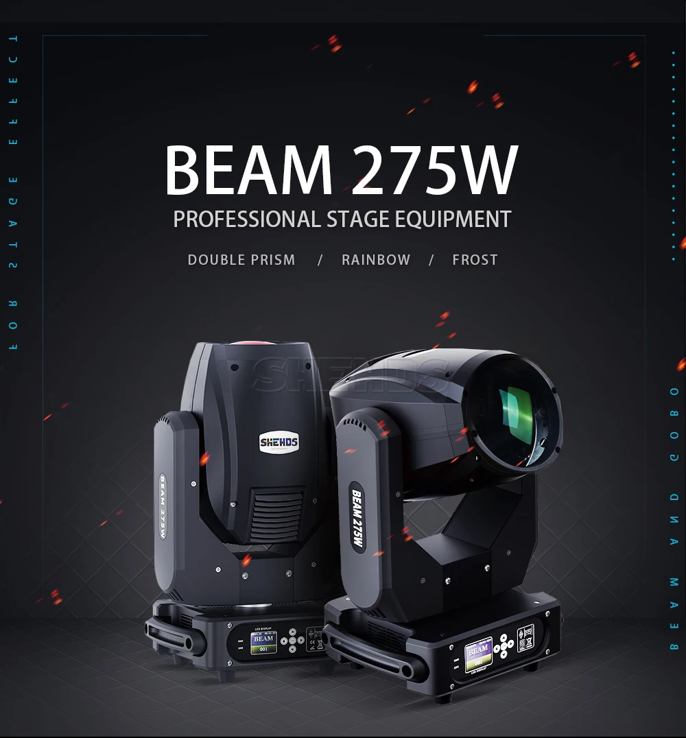 SHEHDS Bulb Beam 275W Moving Head Lighting 8+8+8-Prism With flight Case For Dj Disco Night Club Wedding Stage Equipment