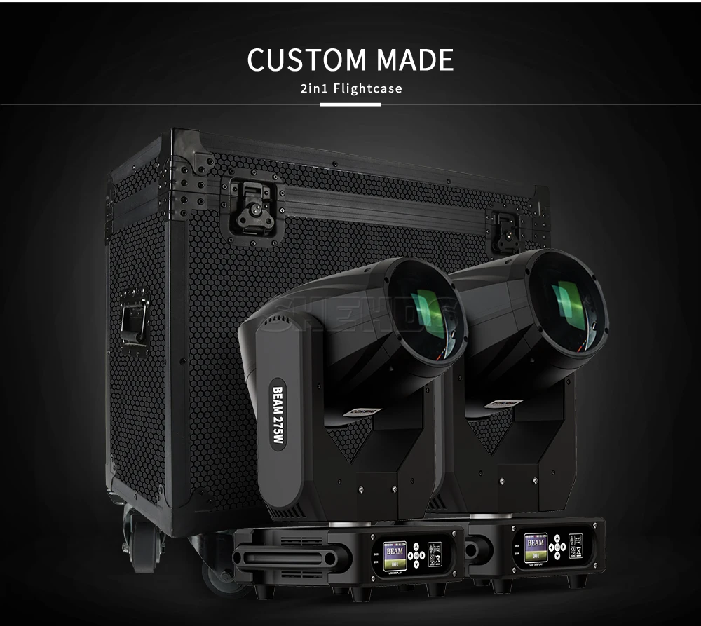 SHEHDS Bulb Beam 275W Moving Head Lighting 8+8+8-Prism With flight Case For Dj Disco Night Club Wedding Stage Equipment