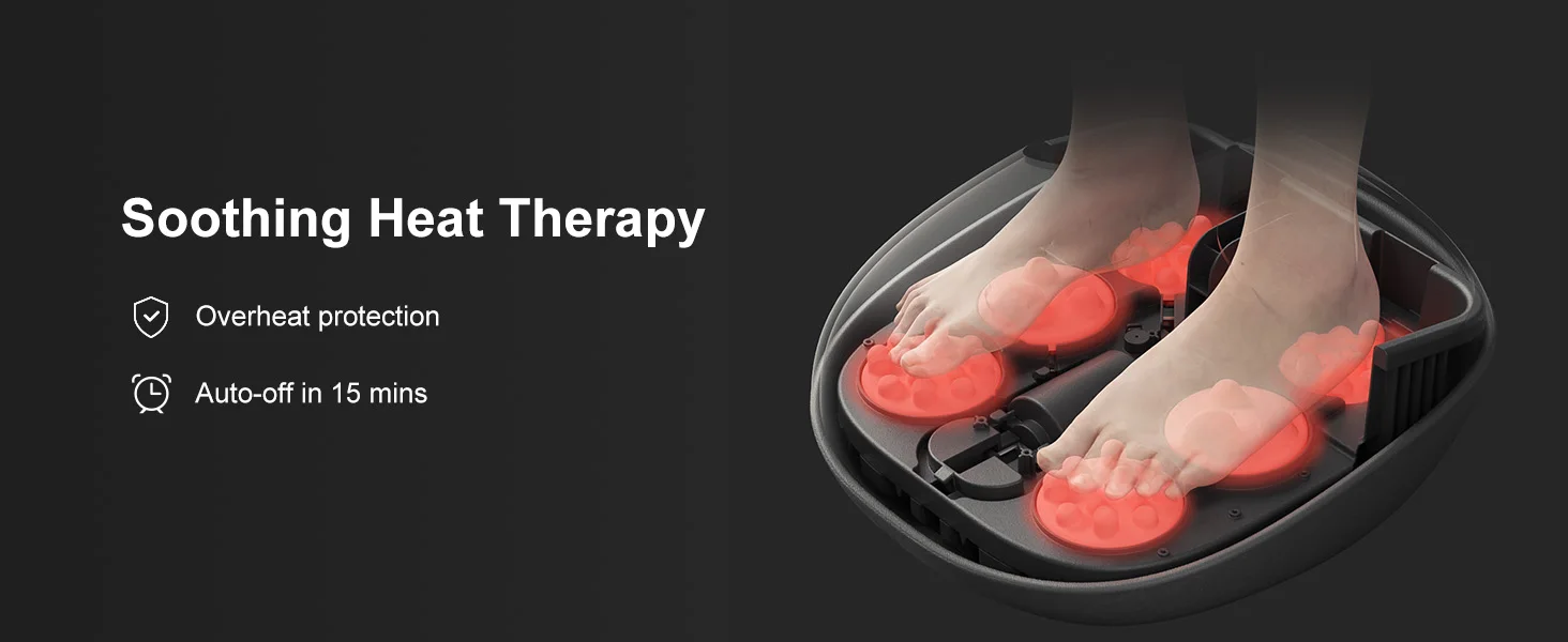 Medcursor Electric Shiatsu Foot Massager with Soothing Heat, Deep Kneading Roller for Relaxation, Foot Massage Machine for Home Office
