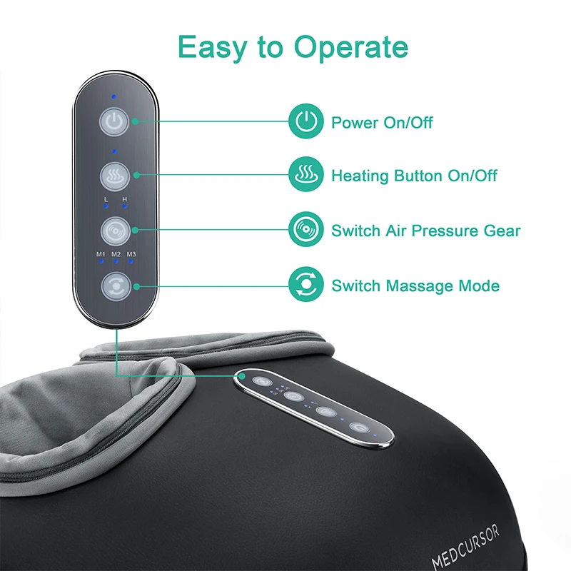 Medcursor Electric Shiatsu Foot Massager with Soothing Heat, Deep Kneading Roller for Relaxation, Foot Massage Machine for Home Office