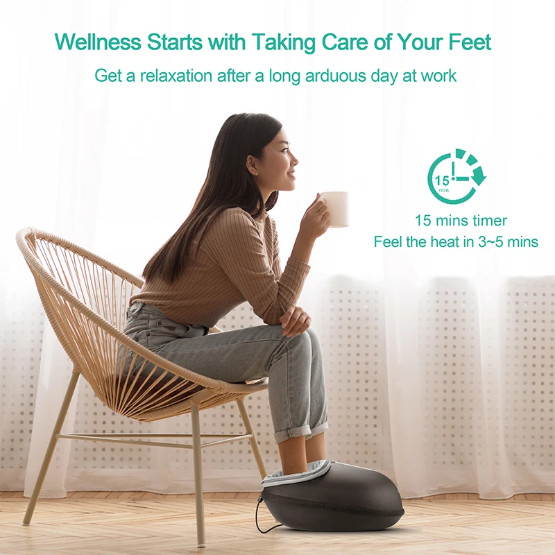Medcursor Electric Shiatsu Foot Massager with Soothing Heat, Deep Kneading Roller for Relaxation, Foot Massage Machine for Home Office