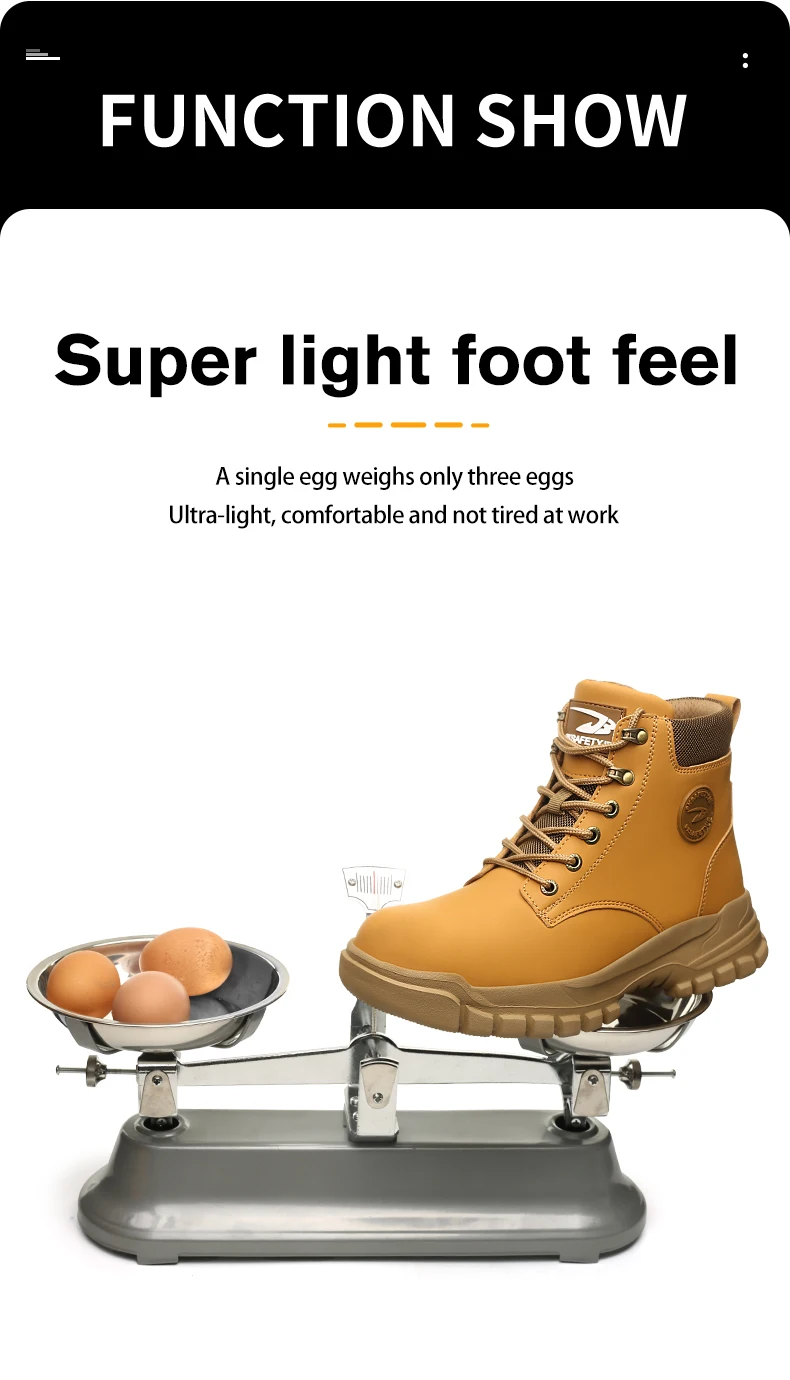 High-top PU anti-smash anti-puncture breathable safety shoes