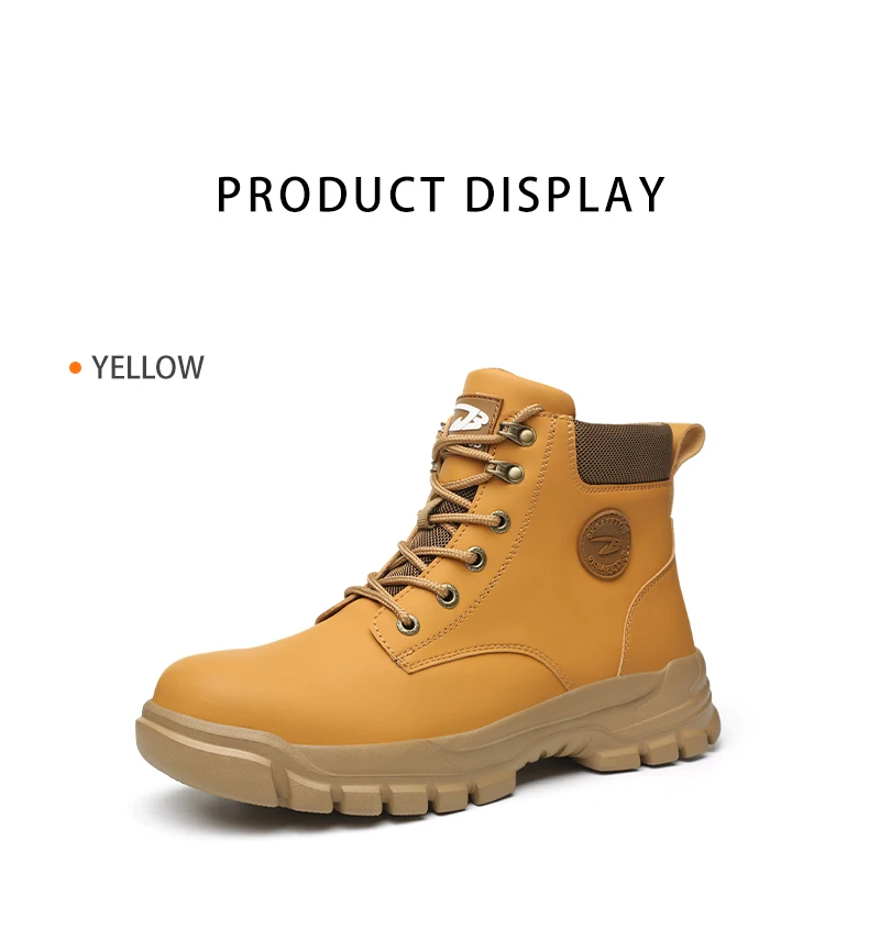 High-top PU anti-smash anti-puncture breathable safety shoes