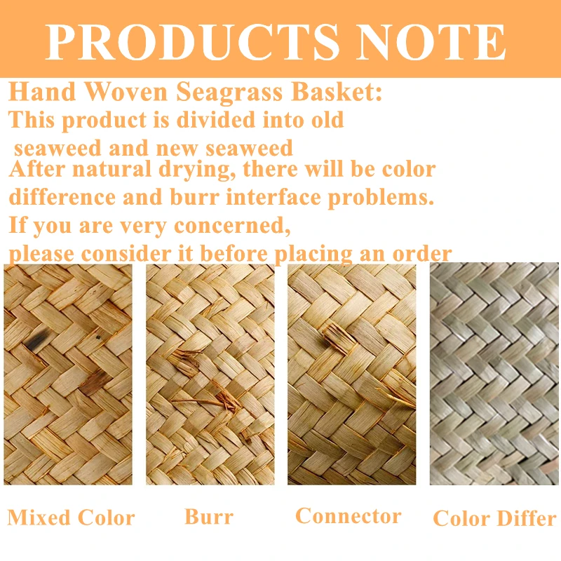 Zerolife Seaweed Wicker Basket Rattan Hanging Flower Pot Dirty Clothes Basket Storage Basket Cesta Mimbre Basket Picnic Basket