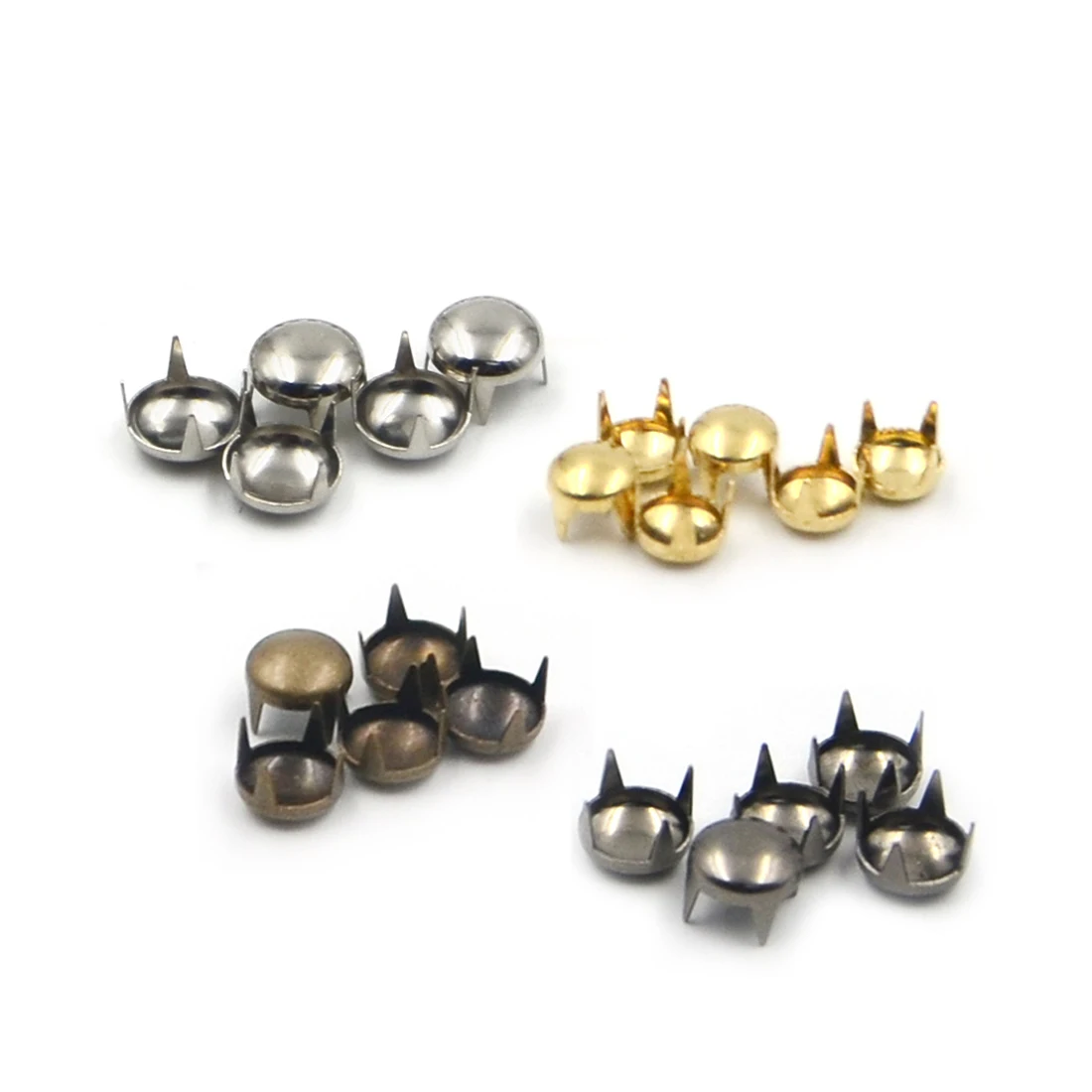100Pcs 2.5-16mm Round Dome Spike Studs Spots Rivets Nailhead Punk Rock DIY Leather Craft For Clothing Bag Shoes Parts Decoration