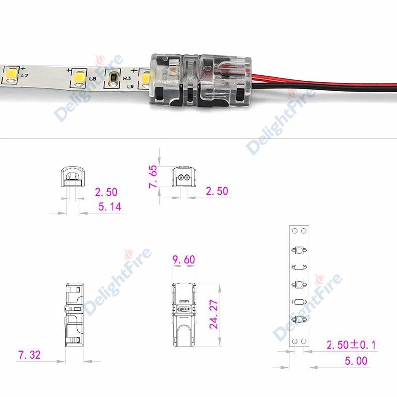 Solderless LED Connector 6 5 4 3 2 Pin LED Strip Connectors For RGB RGBW SMD 5050 WS2812B LED Strip Light Wire Connection