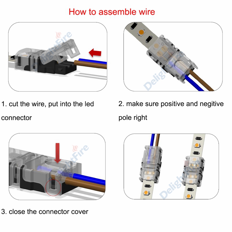Solderless LED Connector 6 5 4 3 2 Pin LED Strip Connectors For RGB RGBW SMD 5050 WS2812B LED Strip Light Wire Connection