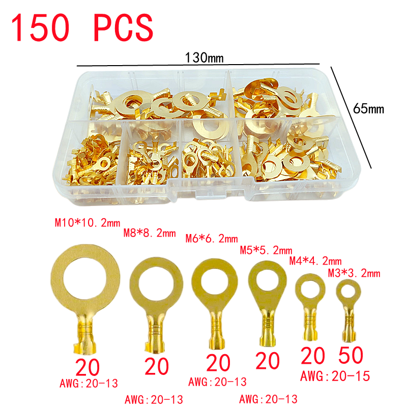 Box,Bullet Type Lnsulated Electrical Connector,Female and Male Wire Connector,Brass Electrical Crimp Terminalss,Car Accessories