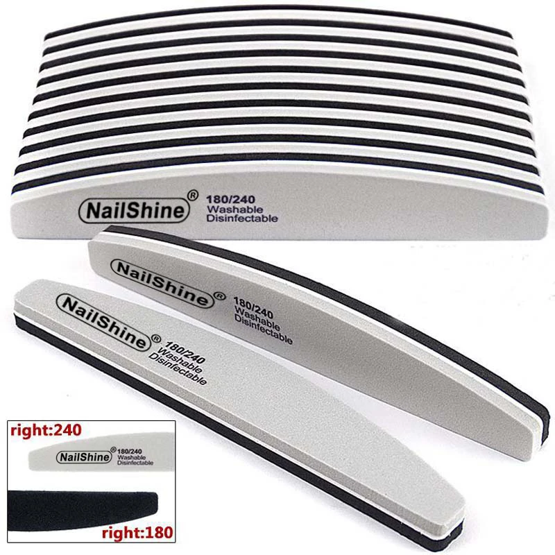 5pcs Sponge Block Nail File 180/240 Gray/Black Boat Nail Buffer Gel Polish Lime a Ongle Sanding Buffer Manicure Tools Supplier