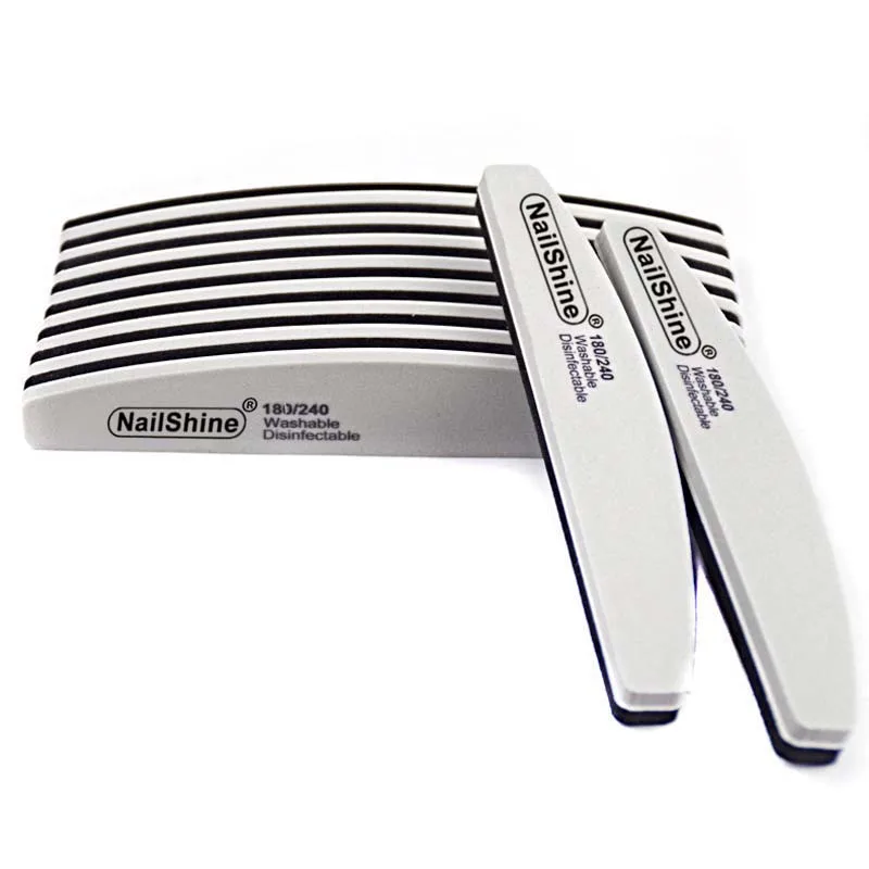 5pcs Sponge Block Nail File 180/240 Gray/Black Boat Nail Buffer Gel Polish Lime a Ongle Sanding Buffer Manicure Tools Supplier