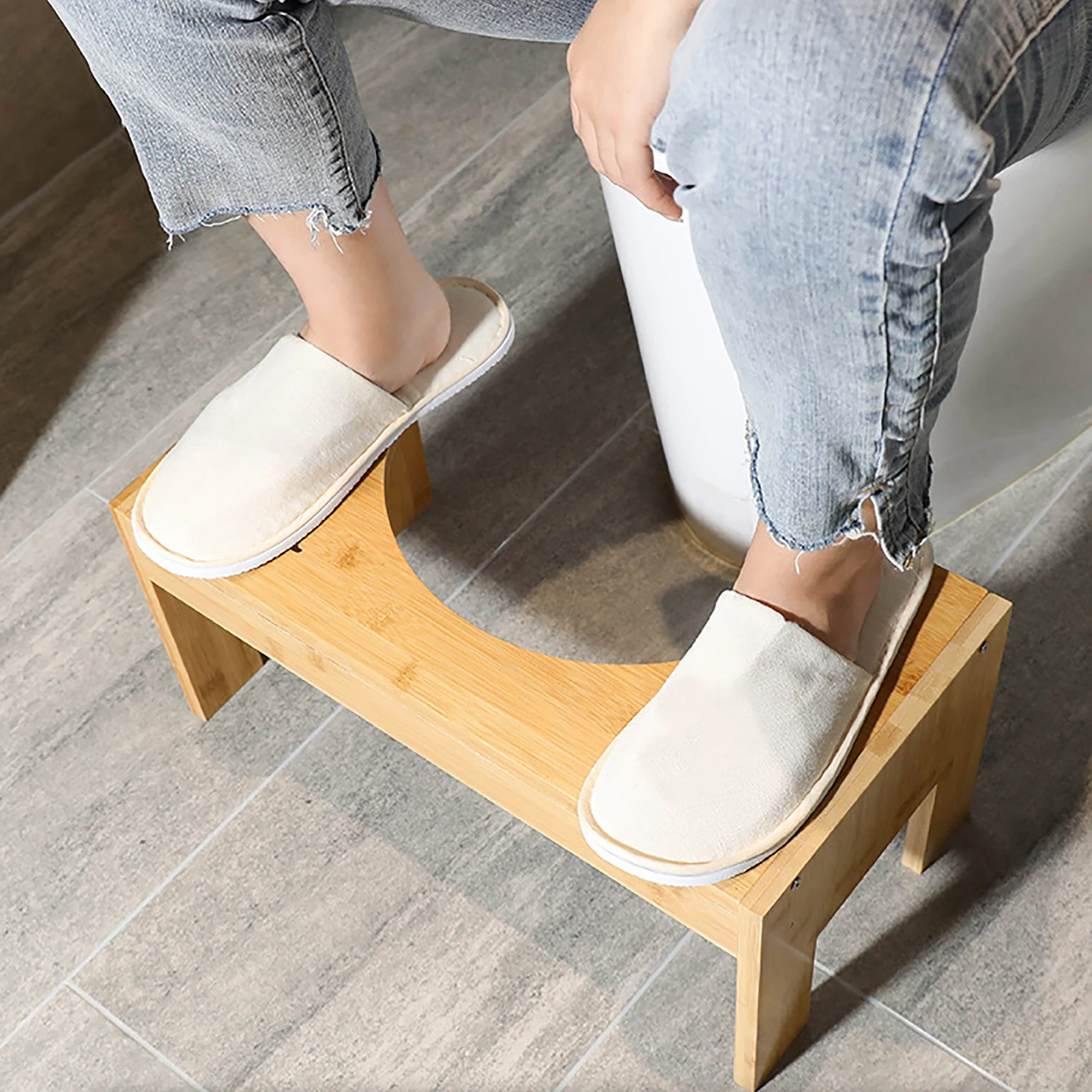 Bamboo Toilet Stool Multi-functional Toilet Stool Poop Stool, Toilet Assistance Steps Stool for Kids and Seniors