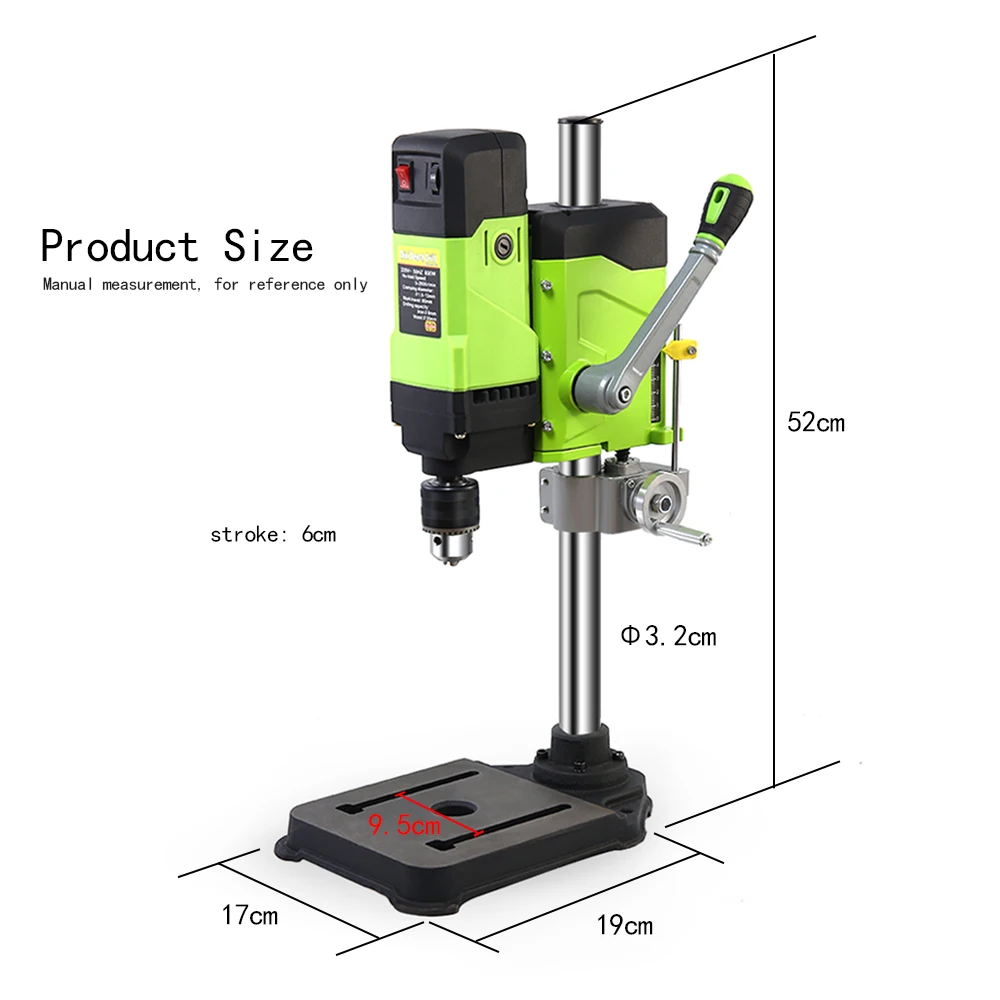 ALLSOME 6-Speed 800W Benchtop Drill Press Drilling Machine BG-5167