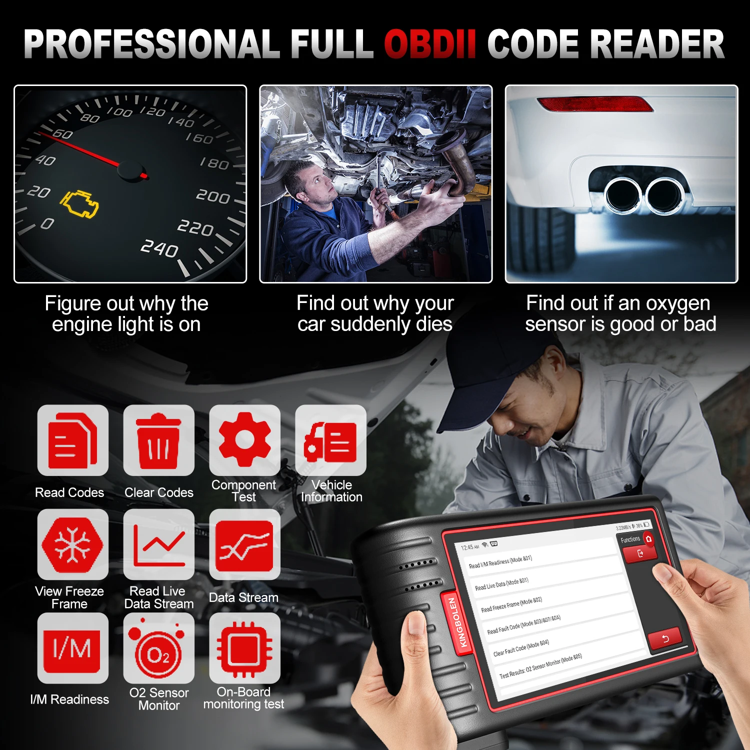Lifetime Free Update Newest KINGBOLEN S6 CAN FD All System Car Diagnostic Tools Auto OBD Scanner Bluetooth 28 Resets Auto Vin