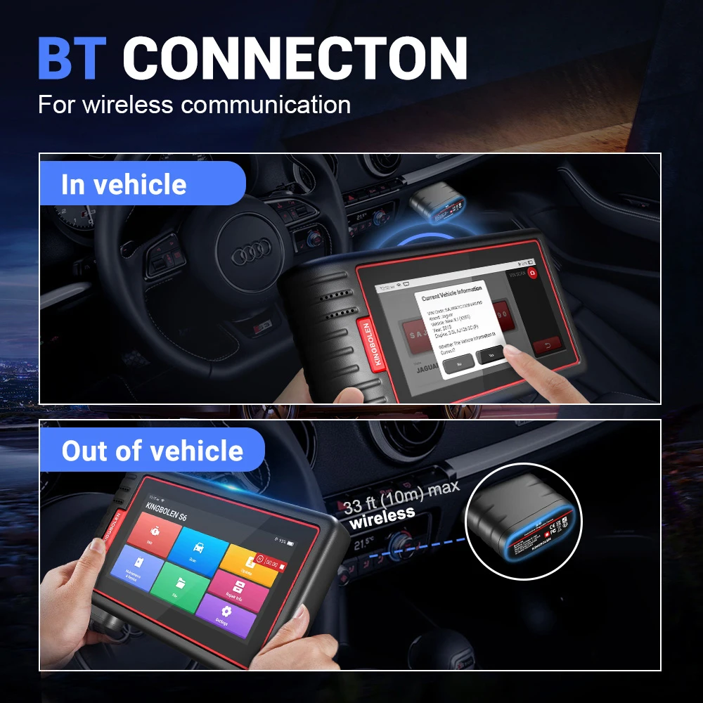 Lifetime Free Update Newest KINGBOLEN S6 CAN FD All System Car Diagnostic Tools Auto OBD Scanner Bluetooth 28 Resets Auto Vin