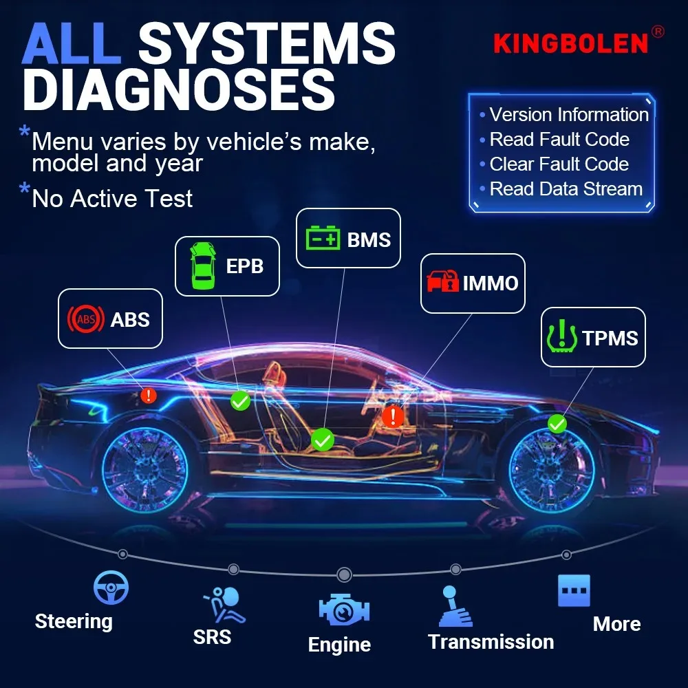Lifetime Free Update Newest KINGBOLEN S6 CAN FD All System Car Diagnostic Tools Auto OBD Scanner Bluetooth 28 Resets Auto Vin