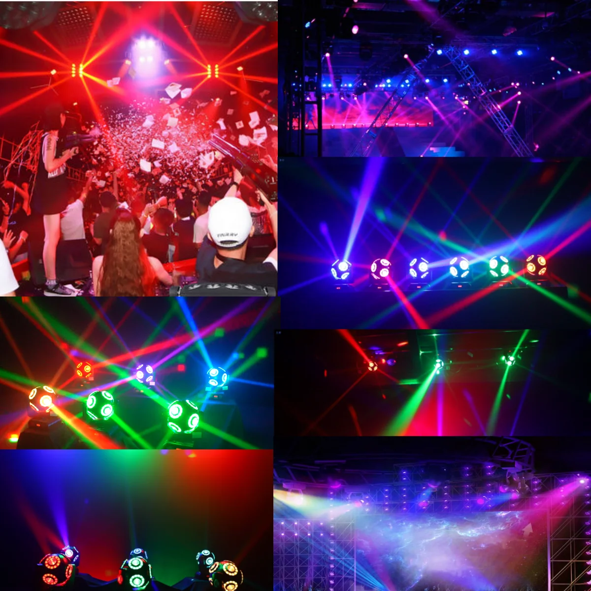 LED Moving Head 8x15W RGBW 4in1 With Halo RGB 3in1Football Light 360 ° Infinite Rotation Beam Strobe Dj Bar DMX 512 Stage Effect