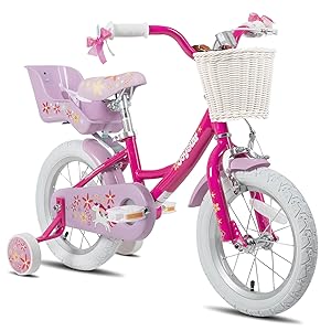 JOYSTAR Unicorn Girls Bike for Kids Ages 2-9,Kids Bike with Training Wheels, Streamers, Basket and Doll Seat