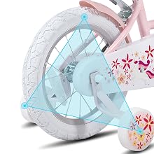 JOYSTAR Unicorn Girls Bike for Kids Ages 2-9,Kids Bike with Training Wheels, Streamers, Basket and Doll Seat