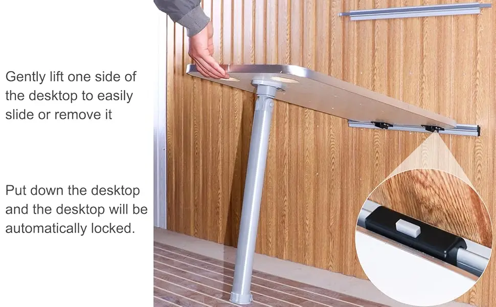 Adjustable Table Leg Kit, 20-30 Inch Folding Telescopic Legs with 2 Piece Slide Rails for RV Camper Yacht Travel Trailer