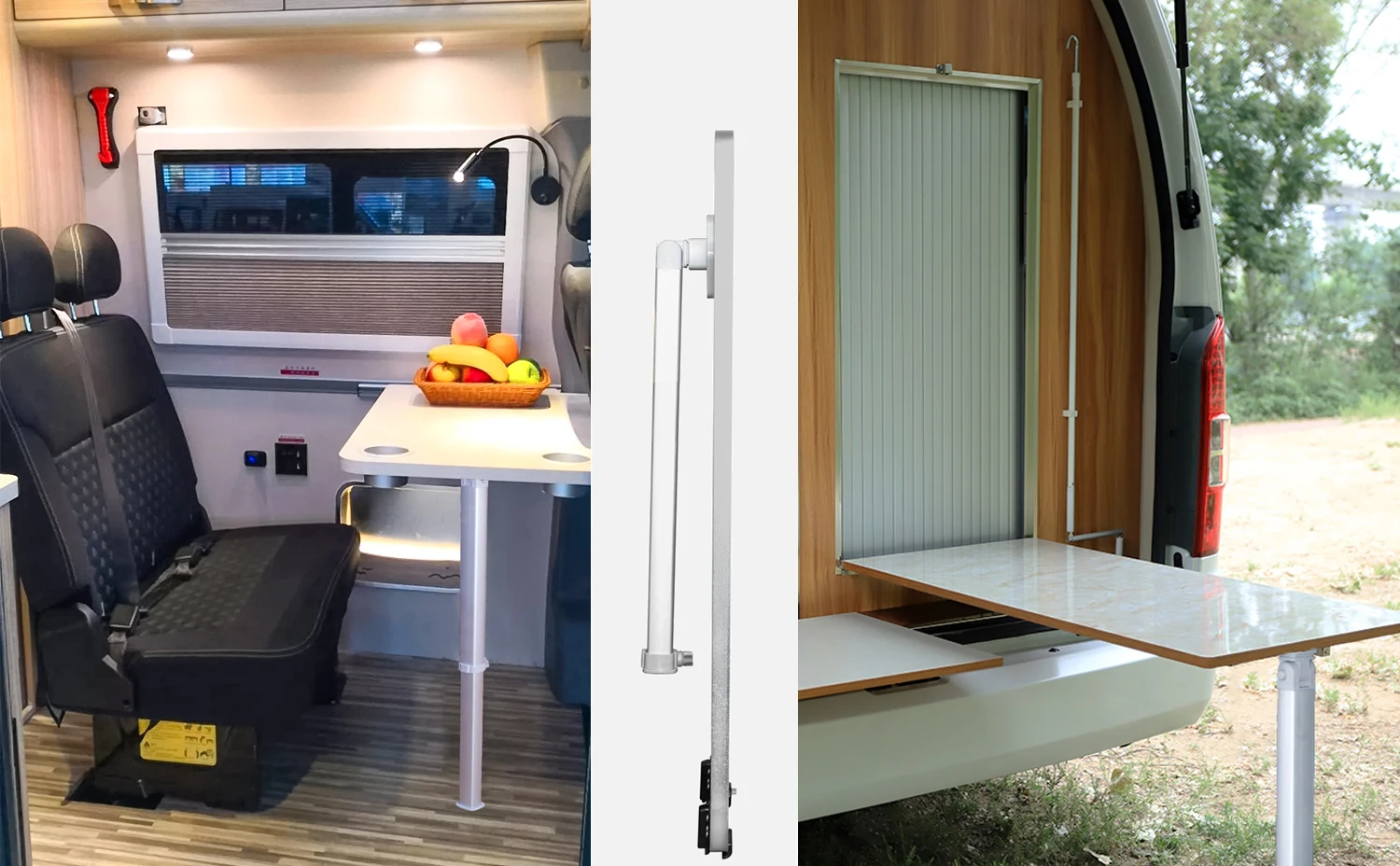 Adjustable Table Leg Kit, 20-30 Inch Folding Telescopic Legs with 2 Piece Slide Rails for RV Camper Yacht Travel Trailer