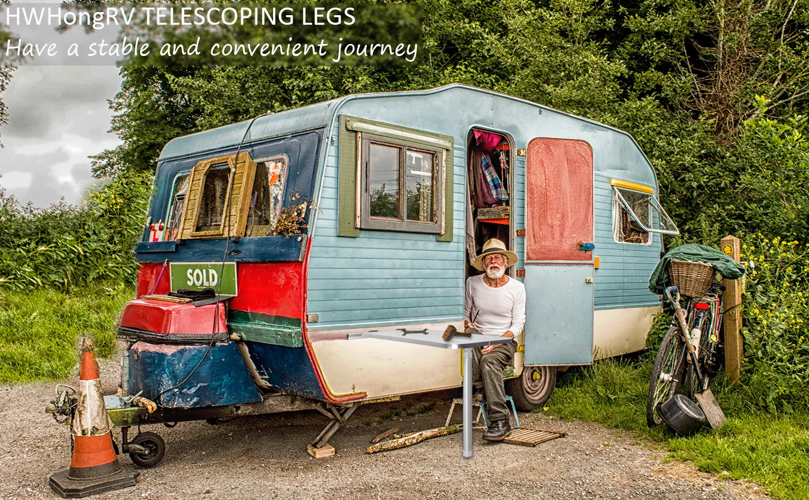 Adjustable Table Leg Kit, 20-30 Inch Folding Telescopic Legs with 2 Piece Slide Rails for RV Camper Yacht Travel Trailer